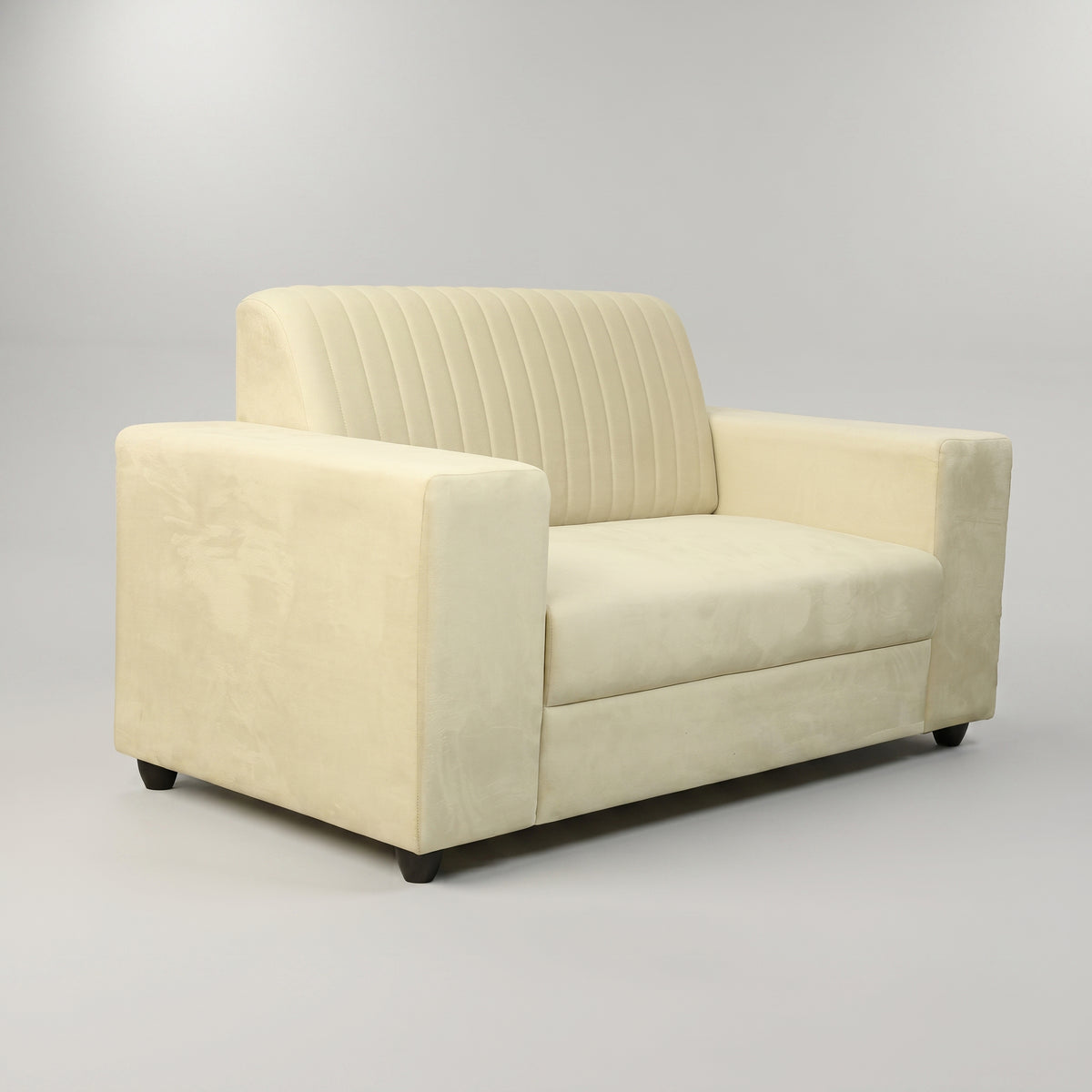 Value Plus Beige Velvet 2 Seater Sofa by Zodiya