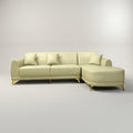 Whitecraft Sage Green Leather 5 Seater Lounger Sofa by Zodiya
