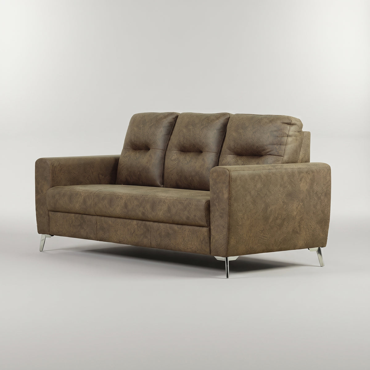 Vive Brown Leather 3 Seater Sofa by Zodiya