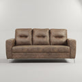 Vive Brown Leather 3 Seater Sofa by Zodiya