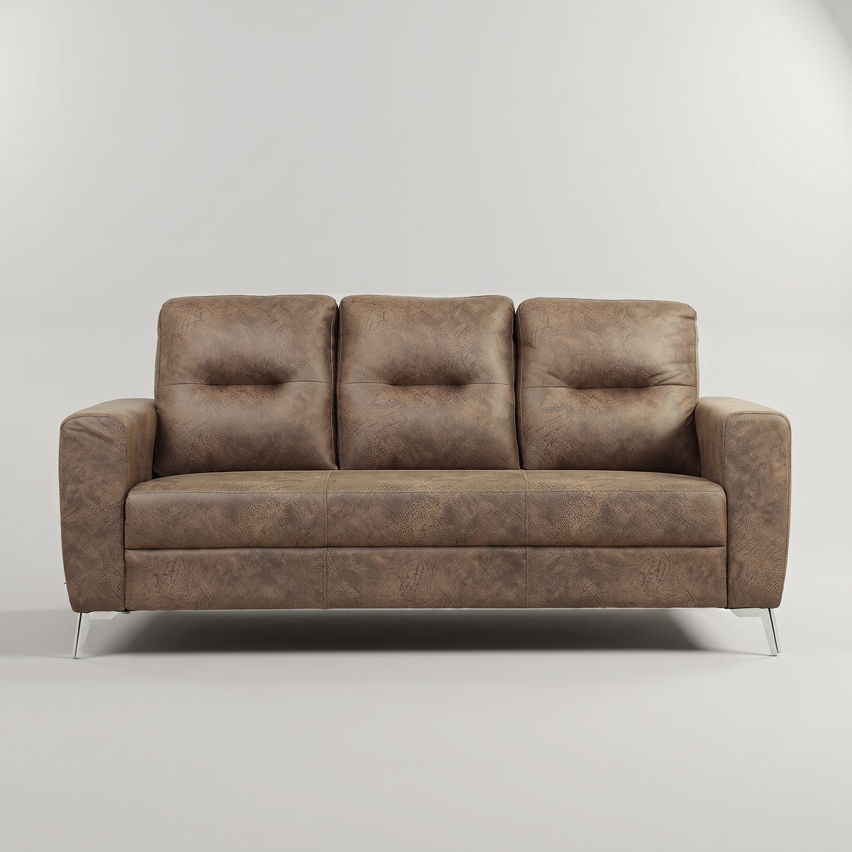 Vive Brown Leather 3 Seater Sofa by Zodiya