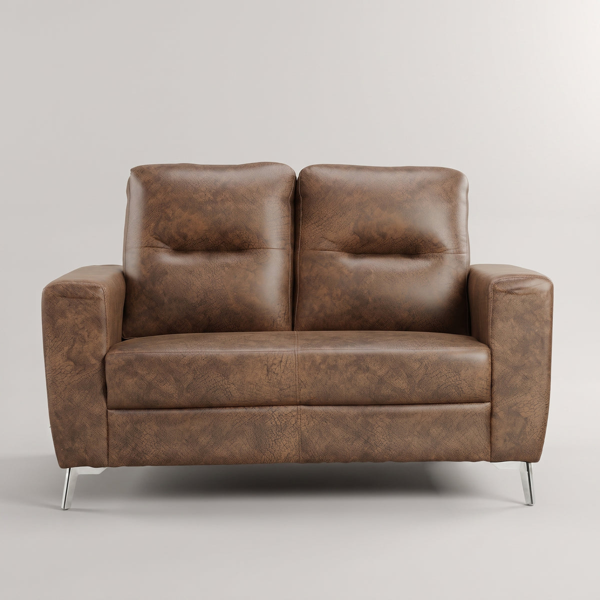 Vive Leather Brown 2 Seater Sofa by Zodiya
