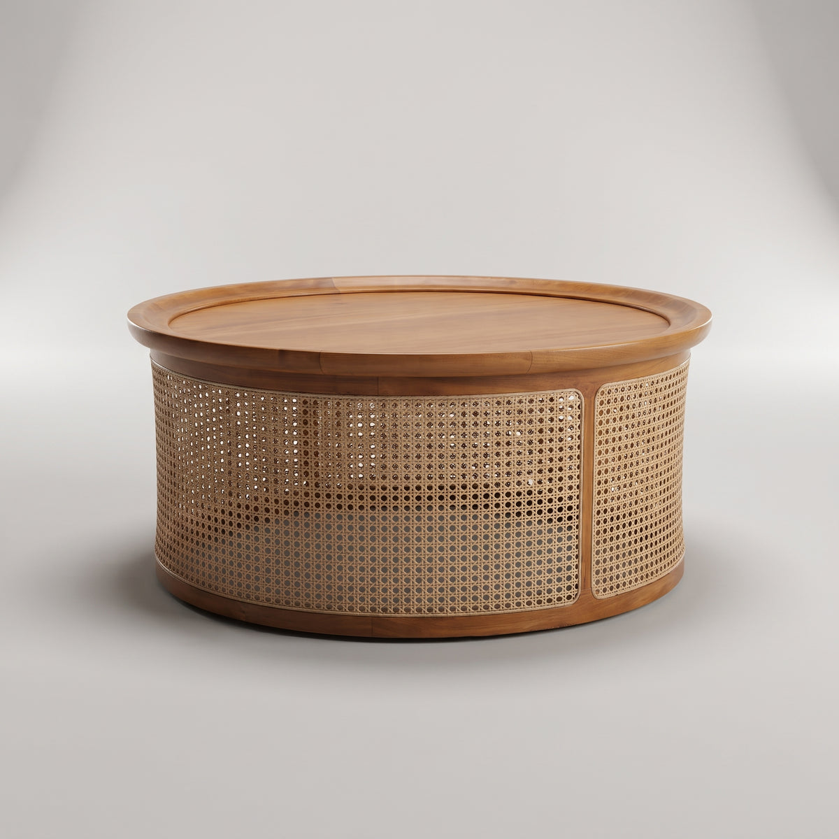 Rattan Design Round Coffee Table by Zodiya