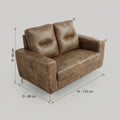 Vive Leather Brown 2 Seater Sofa by Zodiya