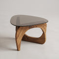 Triangle Glasstop Wooden Base Coffee Table By Zodiya