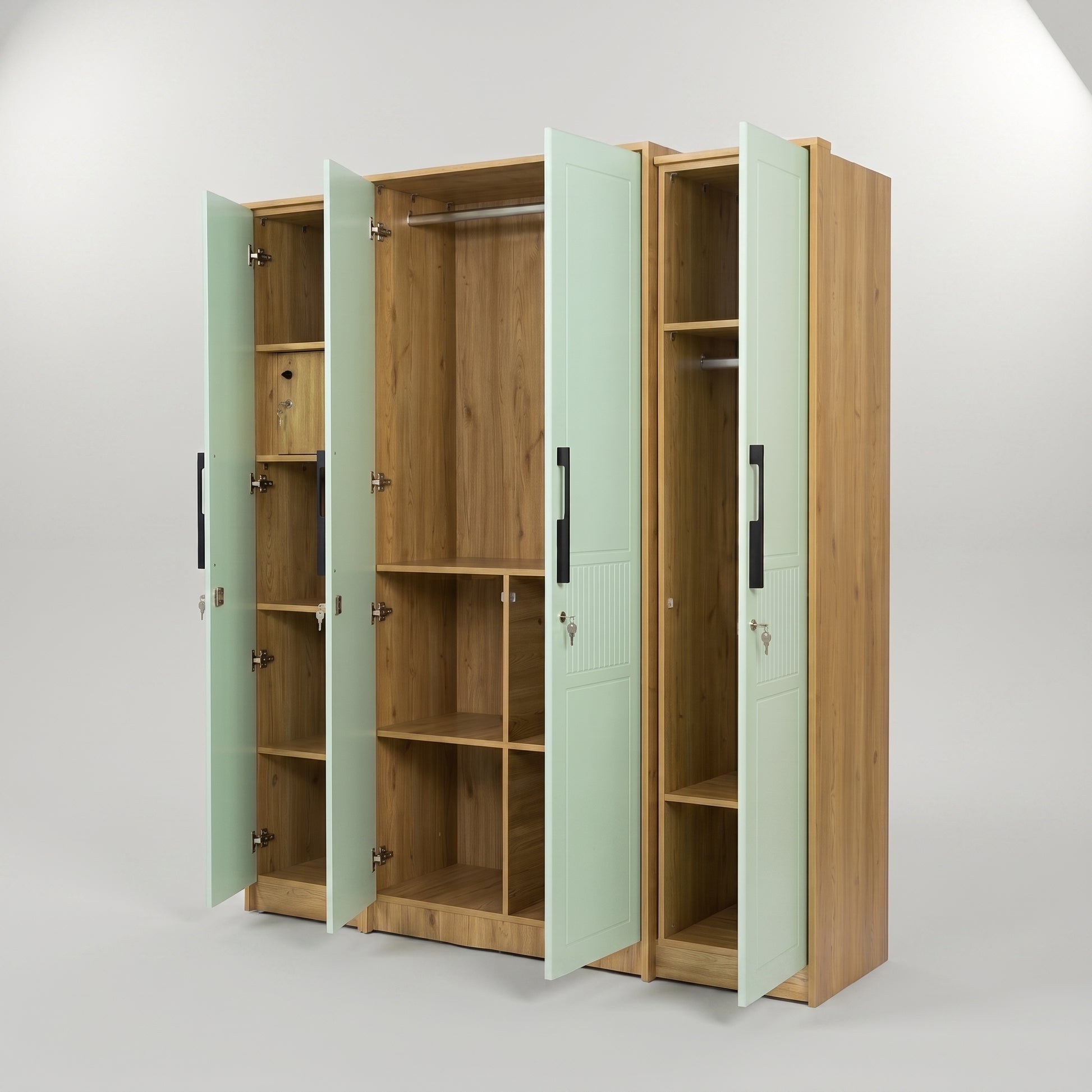 Pista Green 4 Door Wardrobe by Zodiya-3