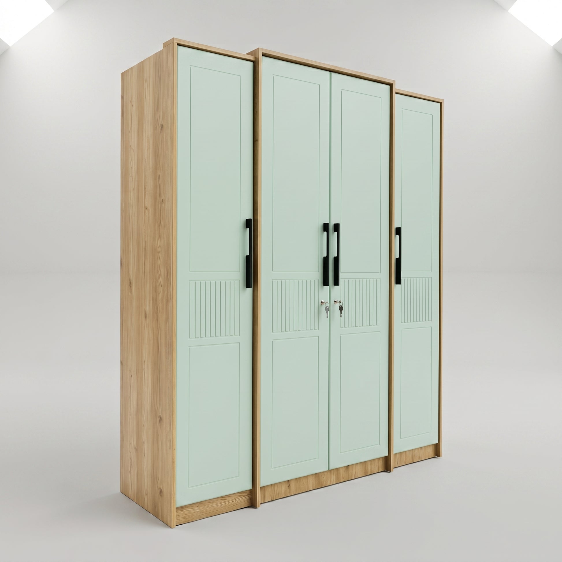 Pista Green 4 Door Wardrobe by Zodiya-5