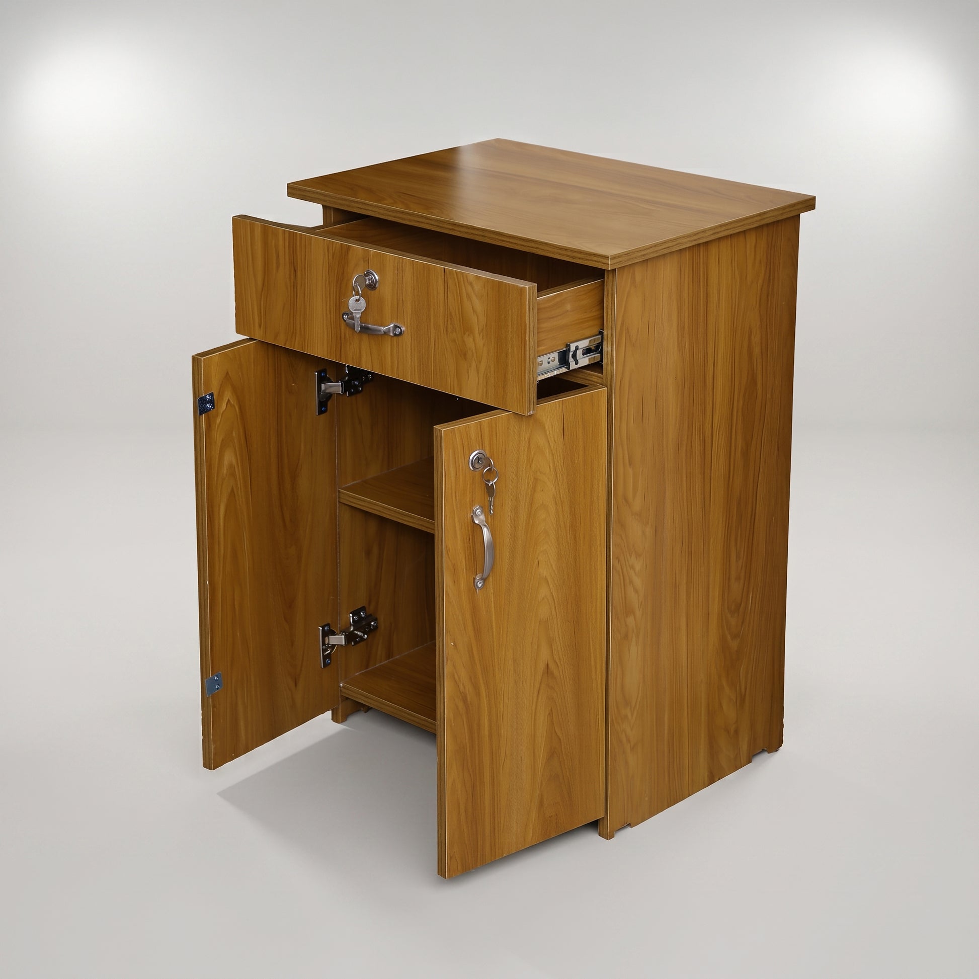 Wooden Storage Cabinet with Drawer & Doors by Zodiya-5