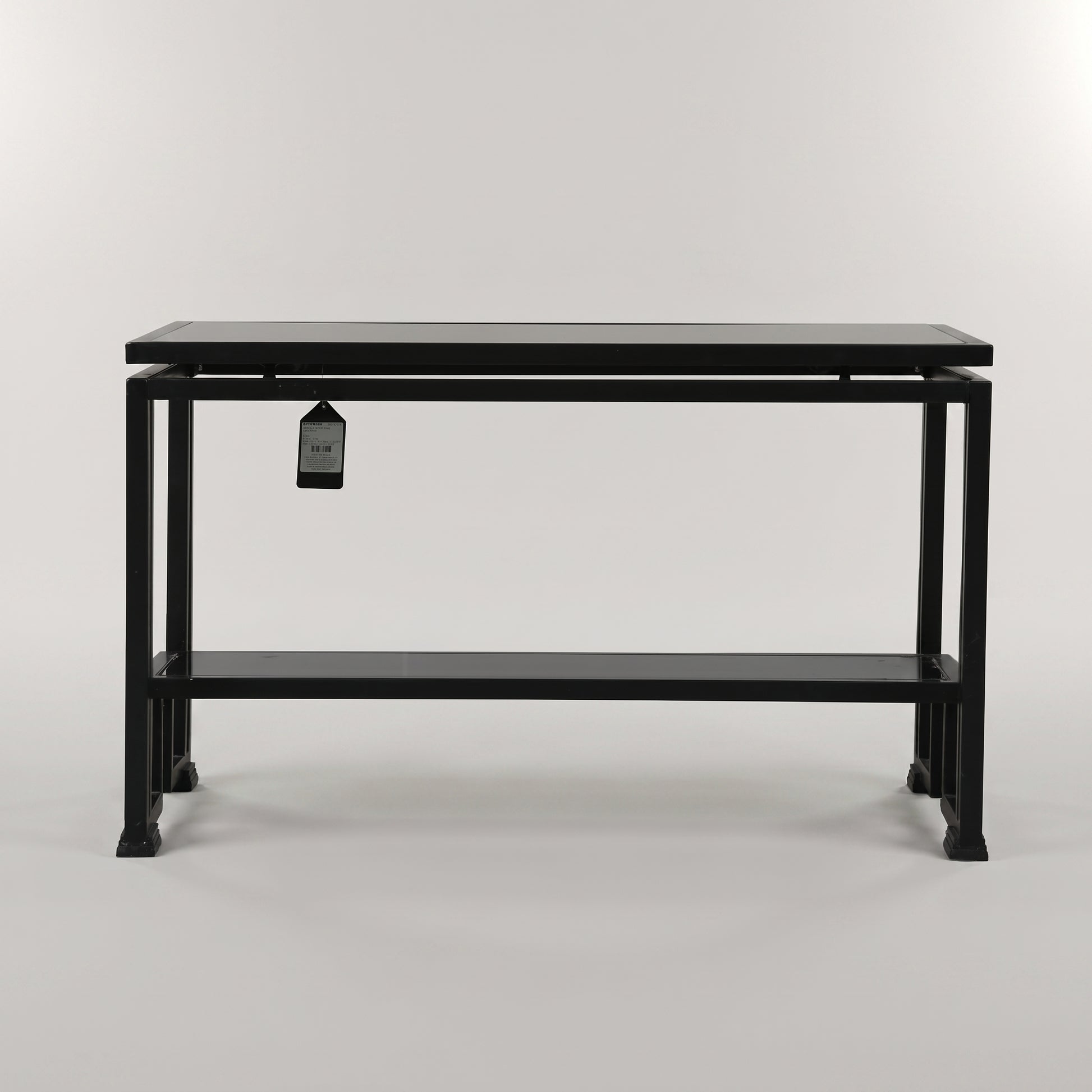 Black Glasstop Metal Coffee Table By Zodiya-3
