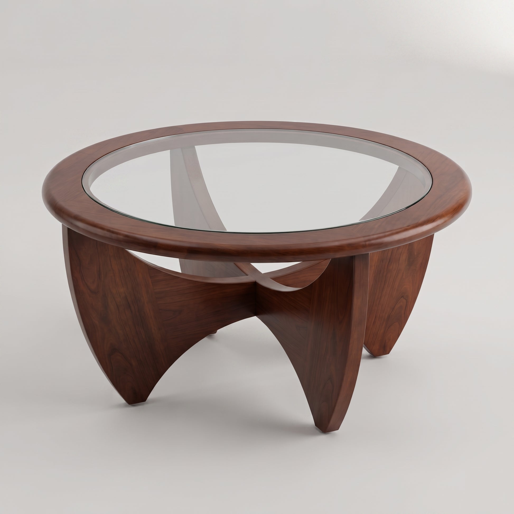 Veltrix Round Glasstop Wooden Coffee Table by Zodiya-3