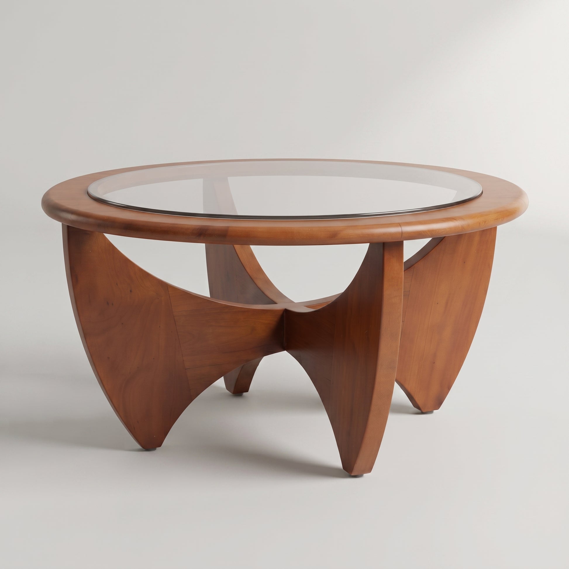 Veltrix Round Glasstop Wooden Coffee Table by Zodiya-6