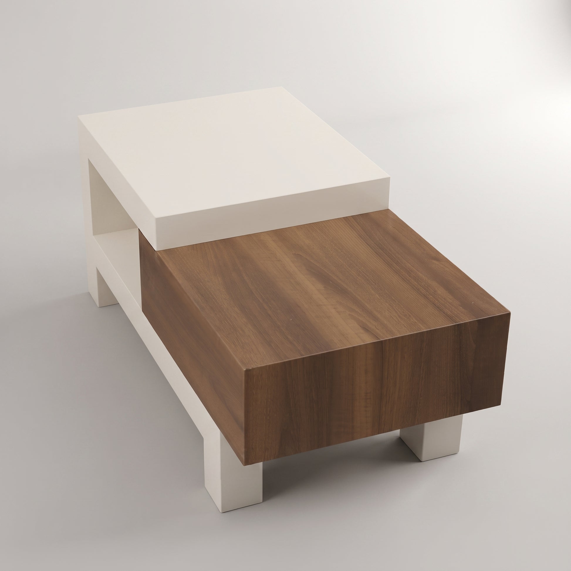 White Engineered Wood Coffee Table with Storage by Zodiya-6