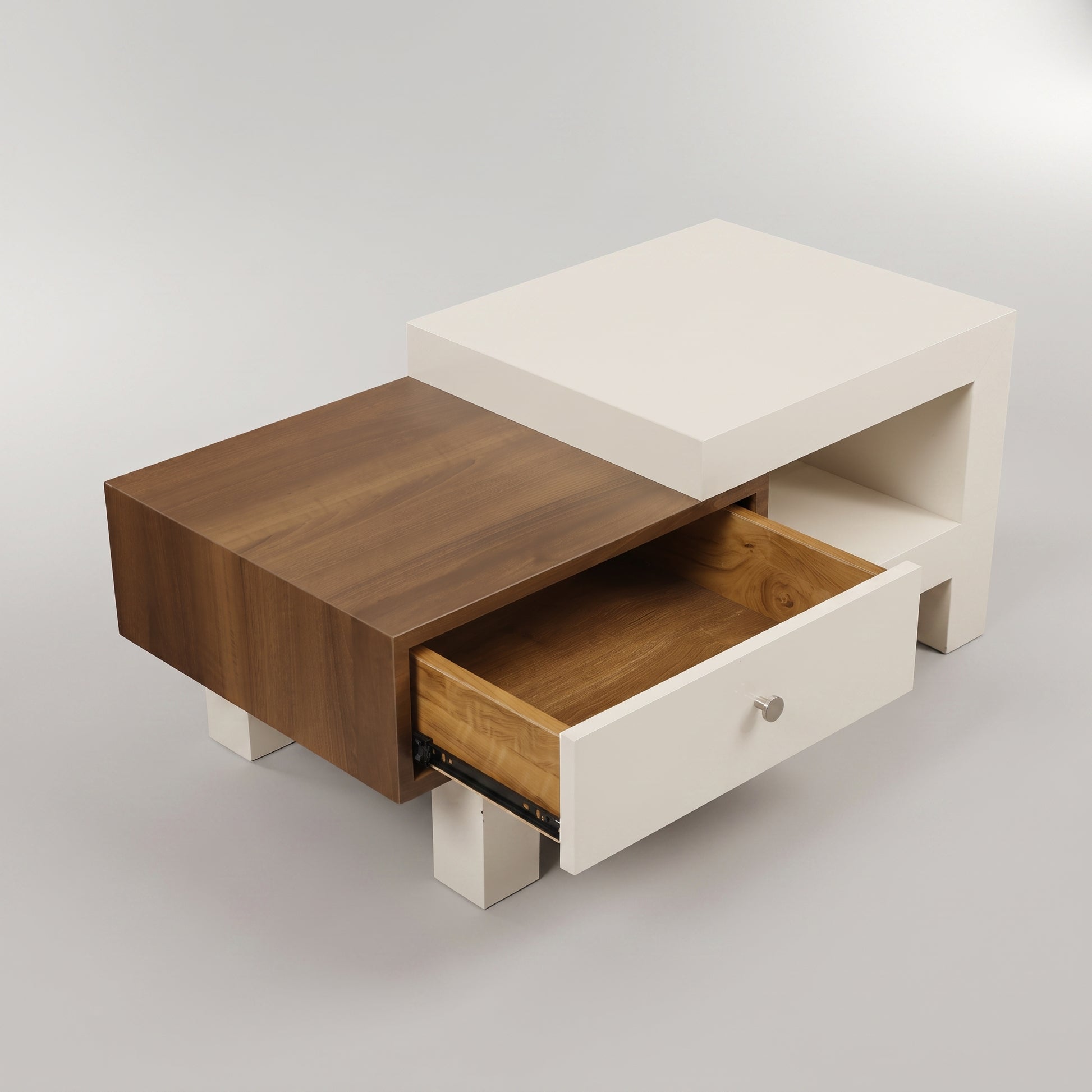 White Engineered Wood Coffee Table with Storage by Zodiya-7