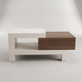 White Engineered Wood Coffee Table with Storage by Zodiya