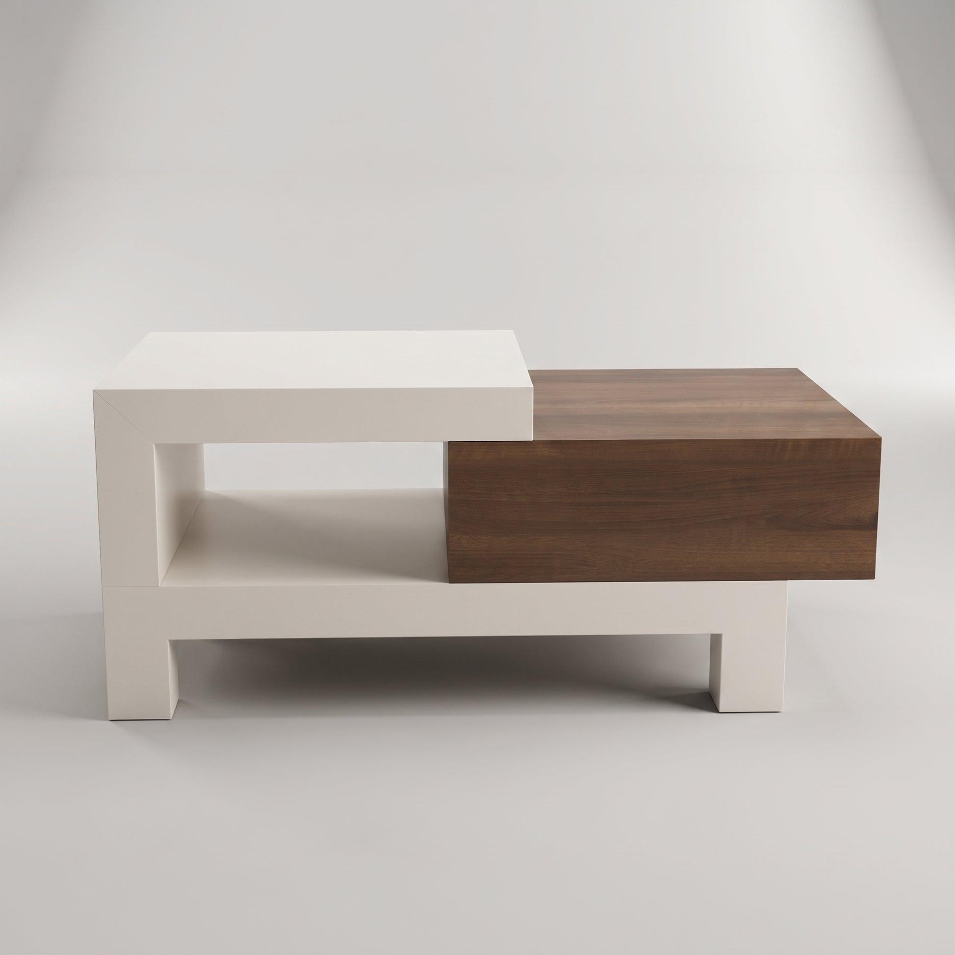White Engineered Wood Coffee Table with Storage by Zodiya-4
