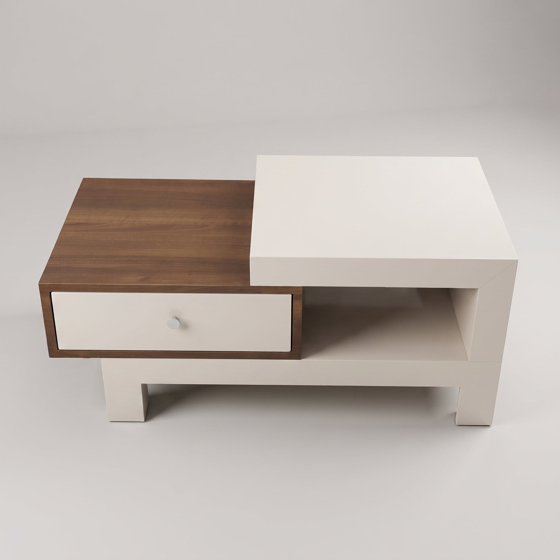 White Engineered Wood Coffee Table with Storage by Zodiya-5