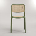 Bravo Green Plastic Chair with Rattan Design by Zodiya