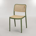 Bravo Green Plastic Chair with Rattan Design by Zodiya