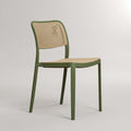 Bravo Green Plastic Chair with Rattan Design by Zodiya