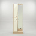 Beige Engineered Wood Tall Dressing Table with Full Length Mirror & Cabinets by Zodiya