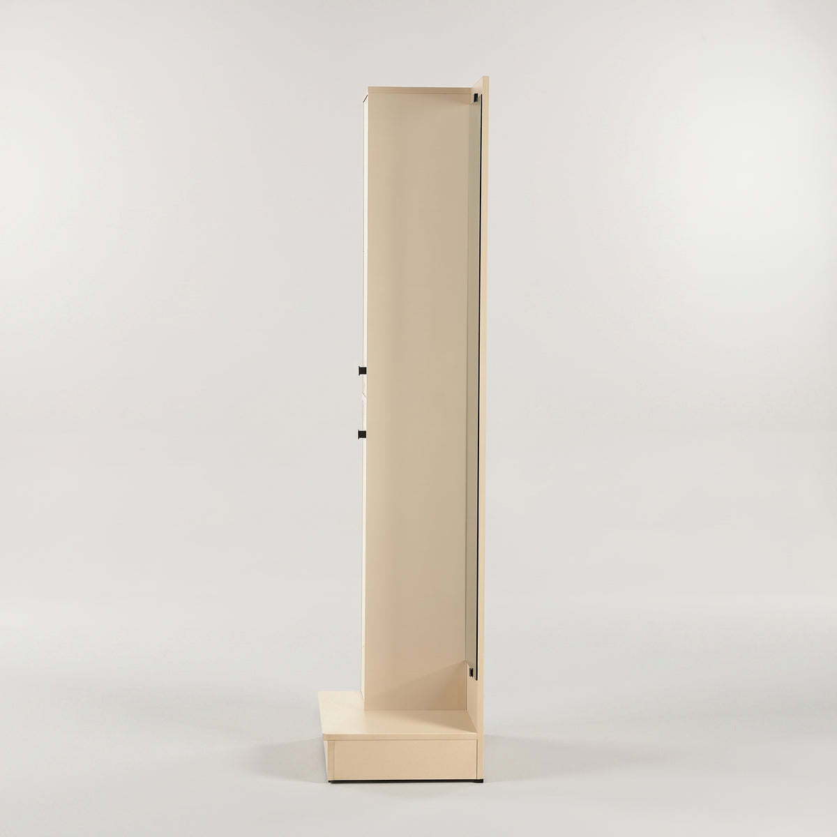 Beige Engineered Wood Tall Dressing Table with Full Length Mirror & Cabinets by Zodiya