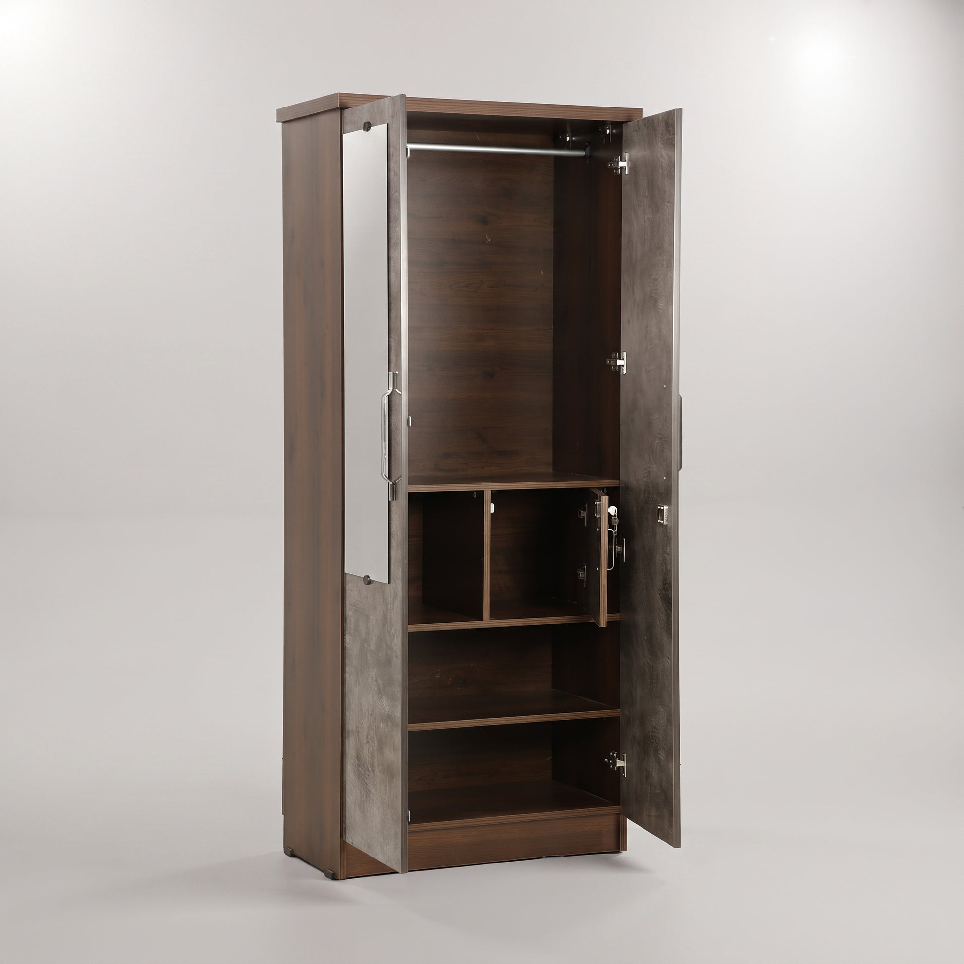 Vogue 2 Door Wardrobe With Mirror By Zodiya-3