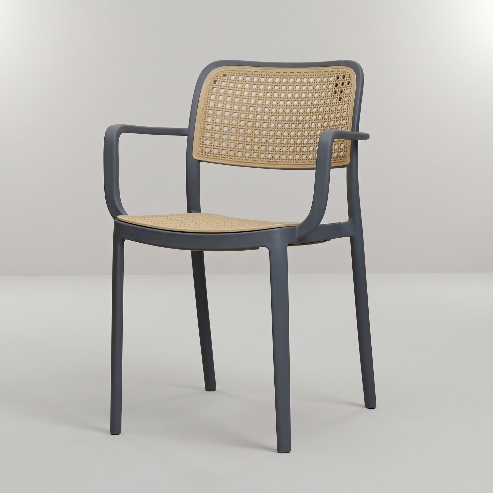 Bravo Grey Rattan Plastic Dining Chair by Zodiya-3