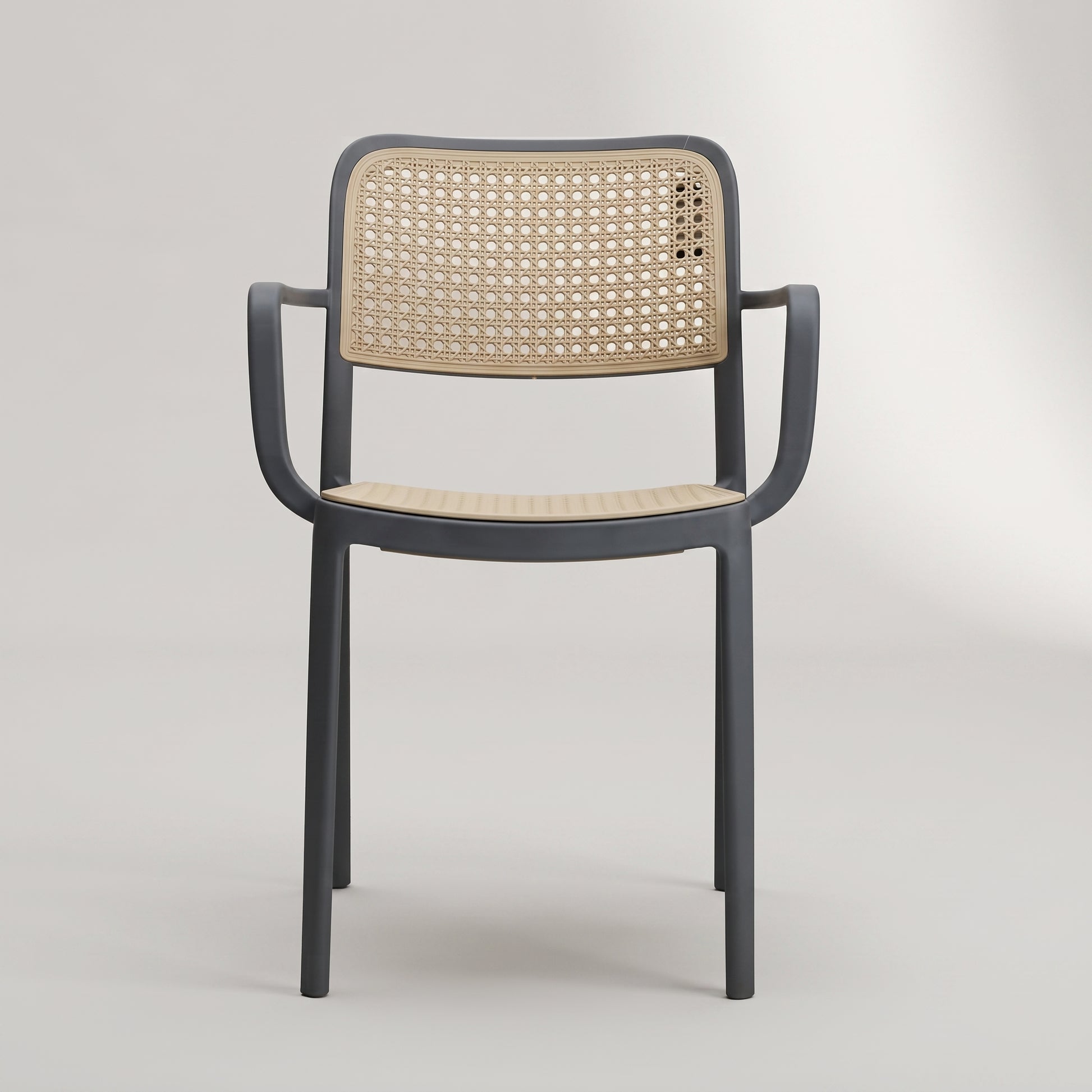 Bravo Grey Rattan Plastic Dining Chair by Zodiya-4