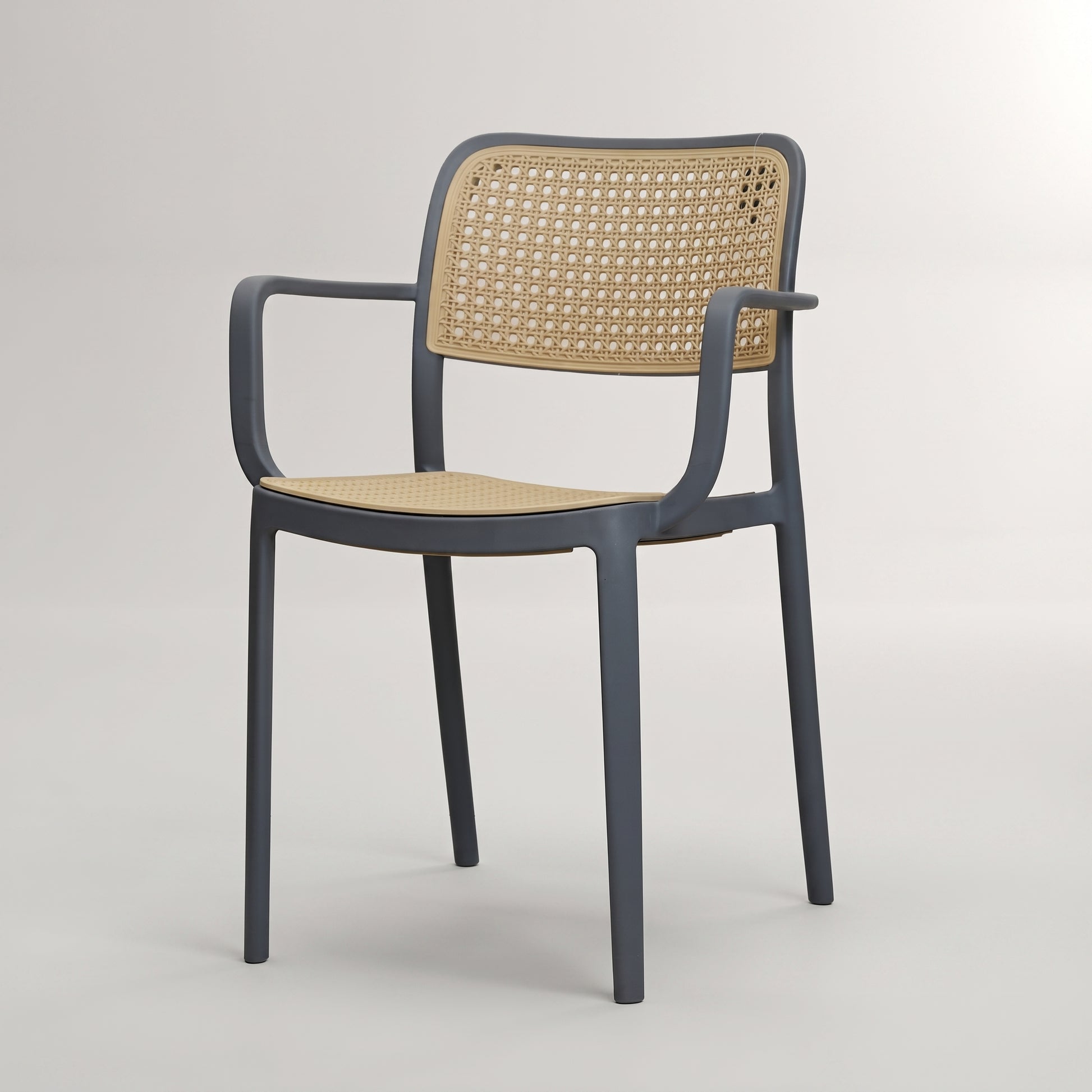 Bravo Grey Rattan Plastic Dining Chair by Zodiya-6