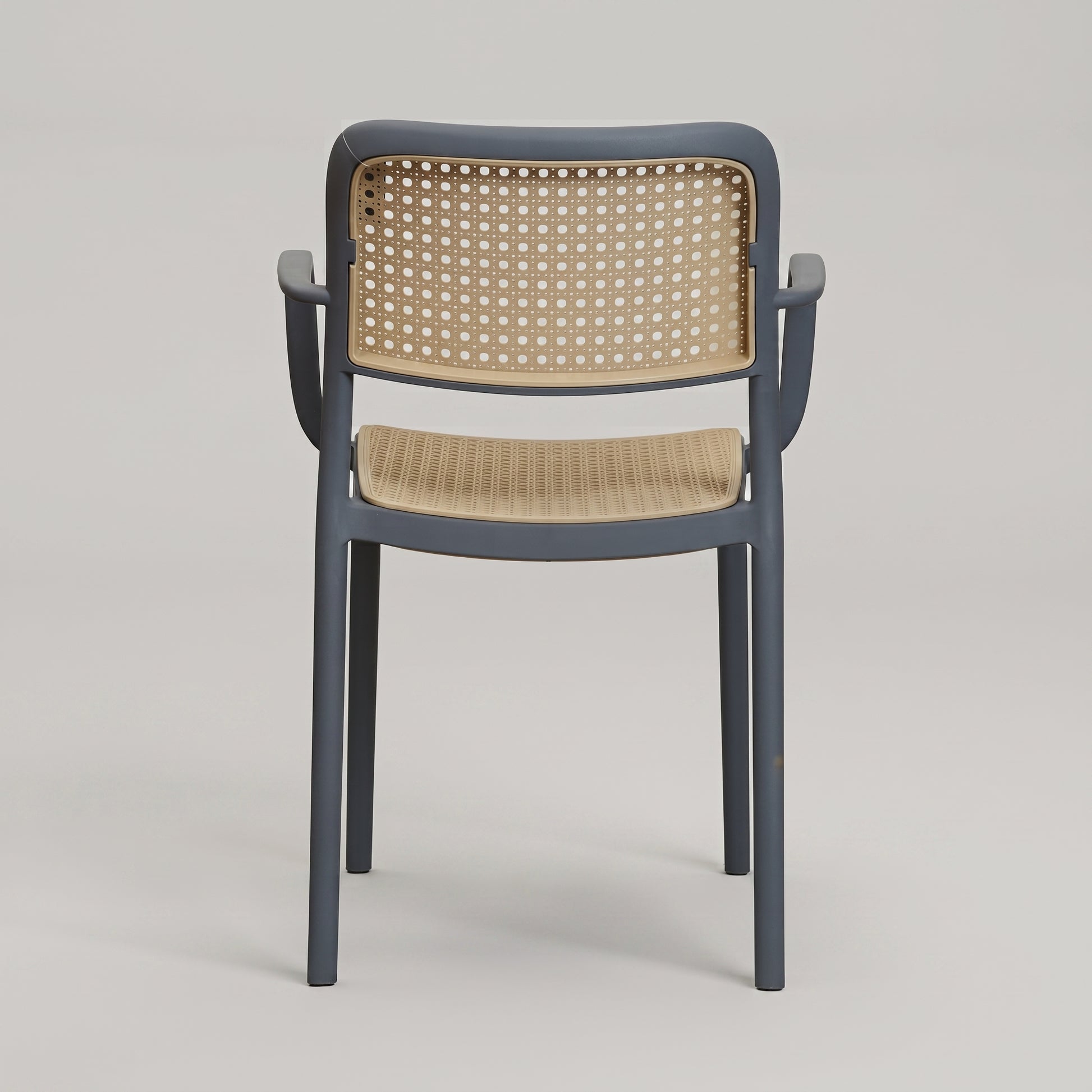Bravo Grey Rattan Plastic Dining Chair by Zodiya-7