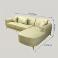 Whitecraft Sage Green Leather 5 Seater Lounger Sofa by Zodiya