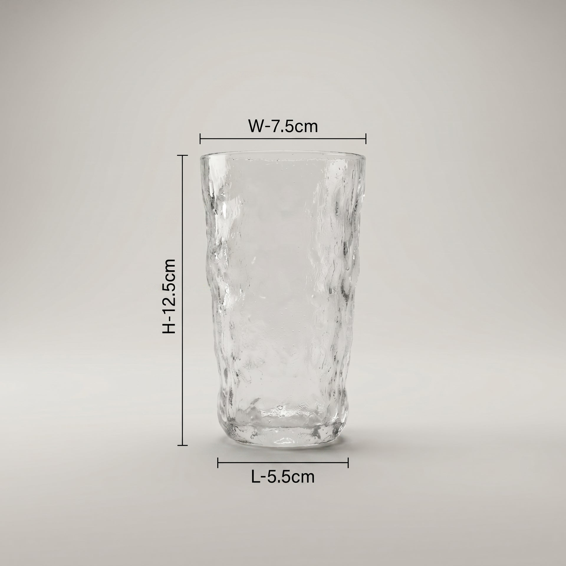 Tappered Clear Glass Cup Set by Zodiya