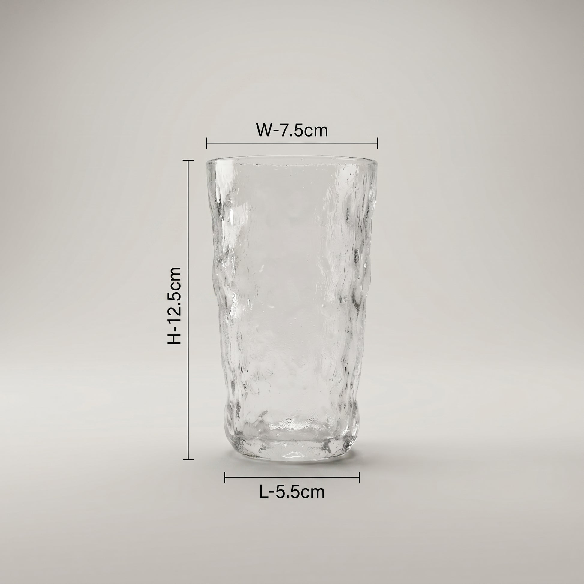 Tappered Clear Glass Cup Set by Zodiya-2