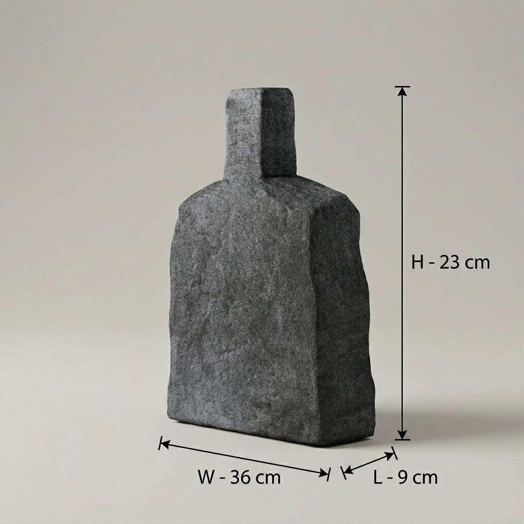 Black Stone Ceramic Flower Vase By Zodiya