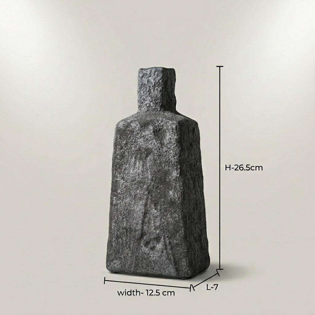 Black Stone Ceramic Flower Vase(small) By Zodiya