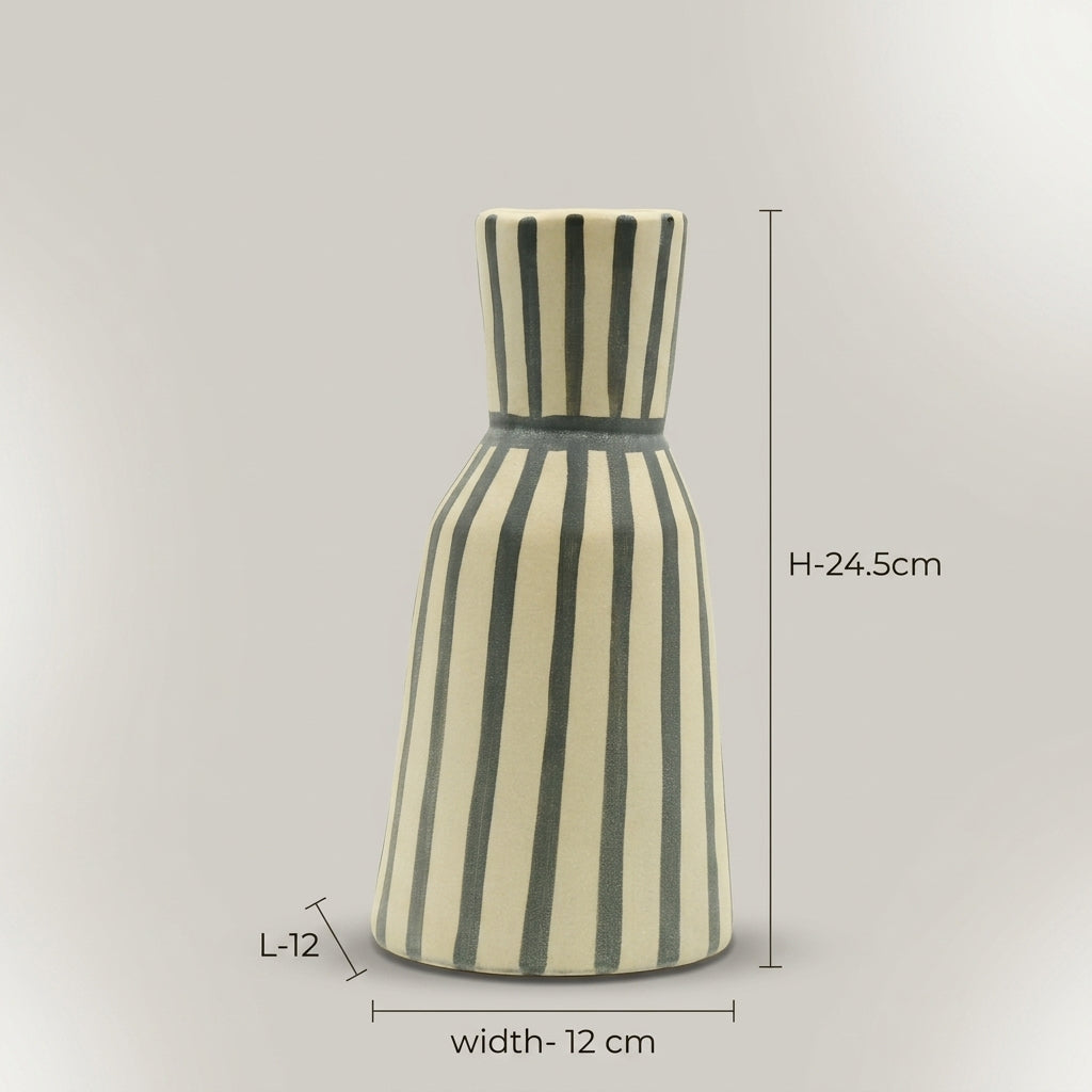 Cream & Grey Ceramic Flower Vase (large)By Zodiya