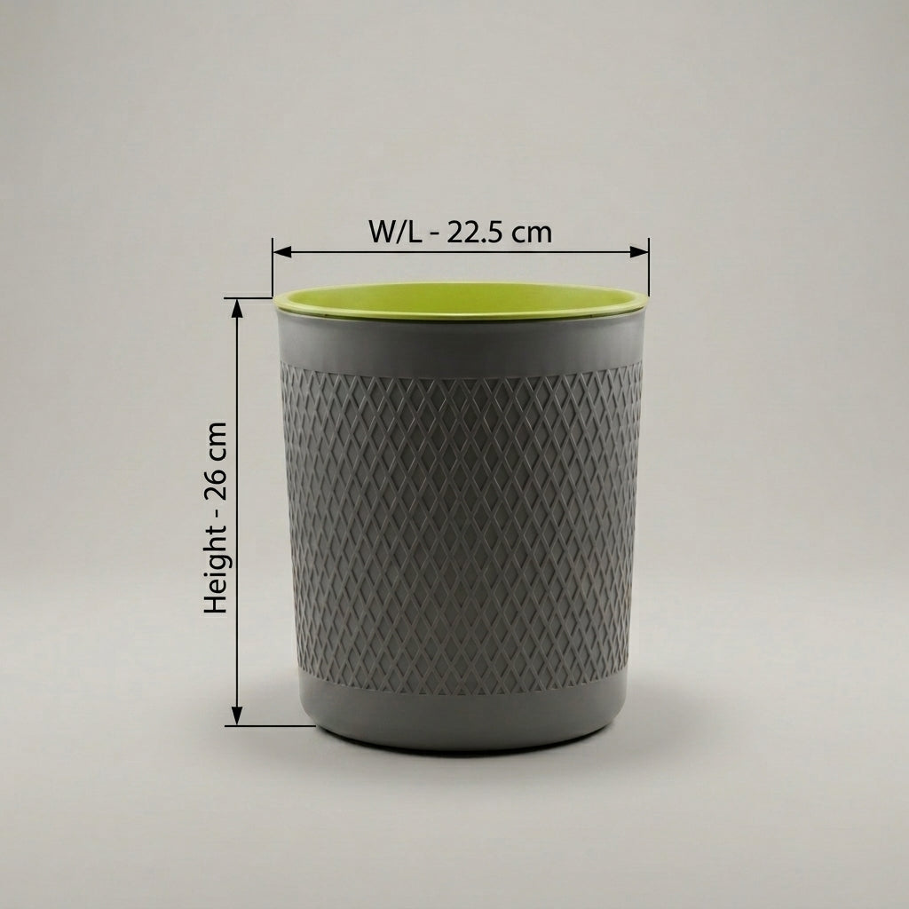 Grey Plastic Dustbin by Zodiya