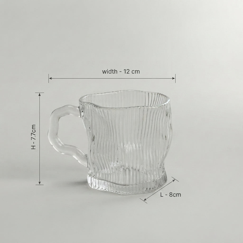 Small Clear Glass Cup Set of 6 by Zodiya