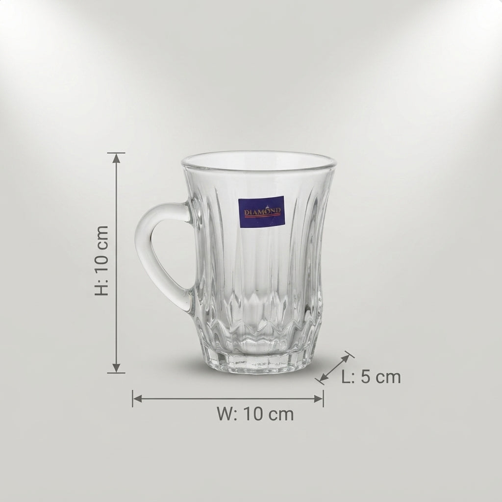 Small Clear Glass Cup Set of 6 by Zodiya