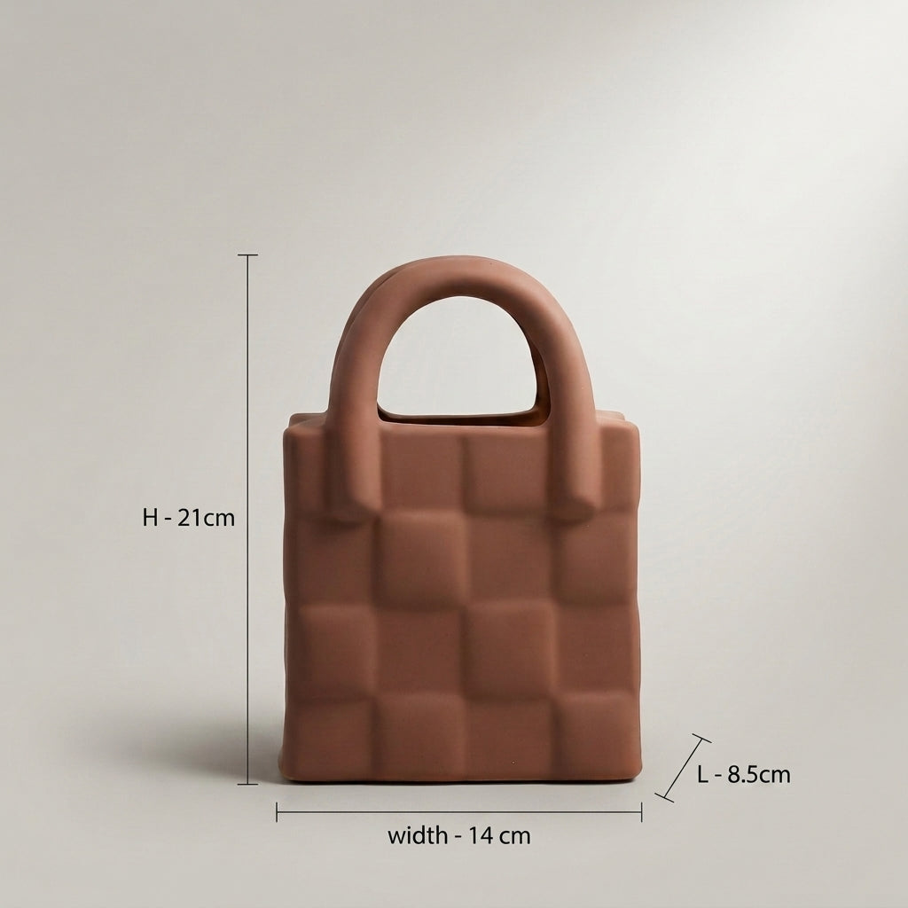 Brick Colour Ceramic Bag Decor by Zodiya