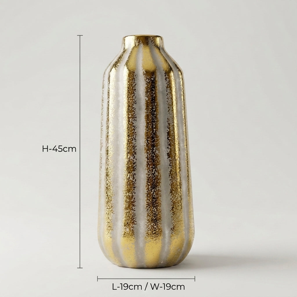Gold Ceramic Flower Vase by Zodiya
