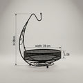 Black Metal Fruit Basket with Hanger By Zodiya