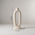 White Oval Ceramic Flower Vase by Zodiya