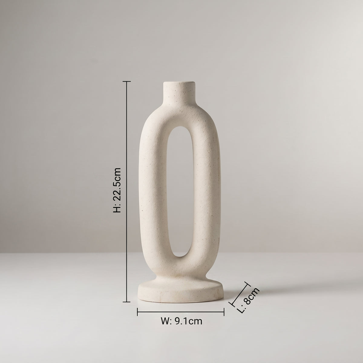White Oval Ceramic Flower Vase by Zodiya