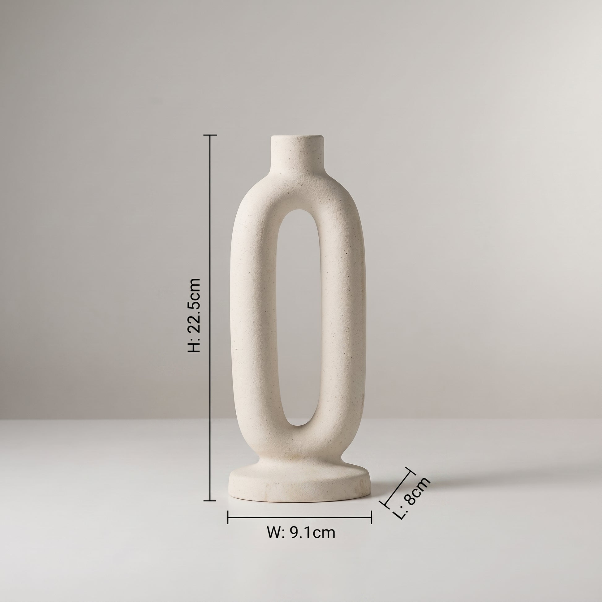 White Oval Ceramic Vase by Zodiya-2