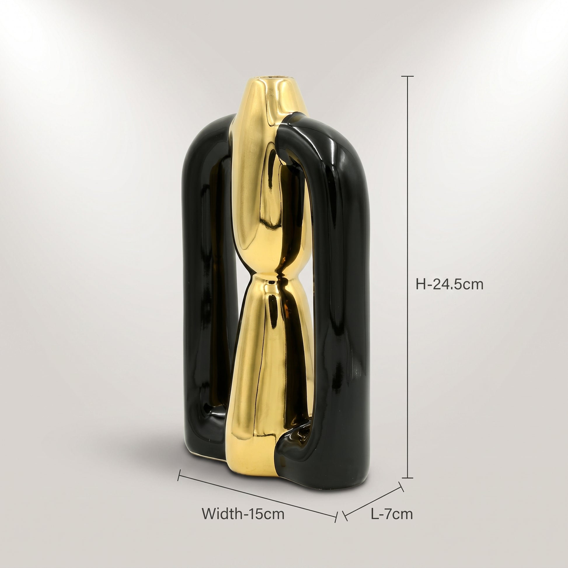Gold and Black Flower Vase by Zodiya-2
