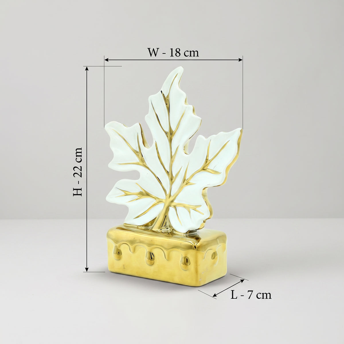 Gold and White Maple Leaf Decor by Zodiya