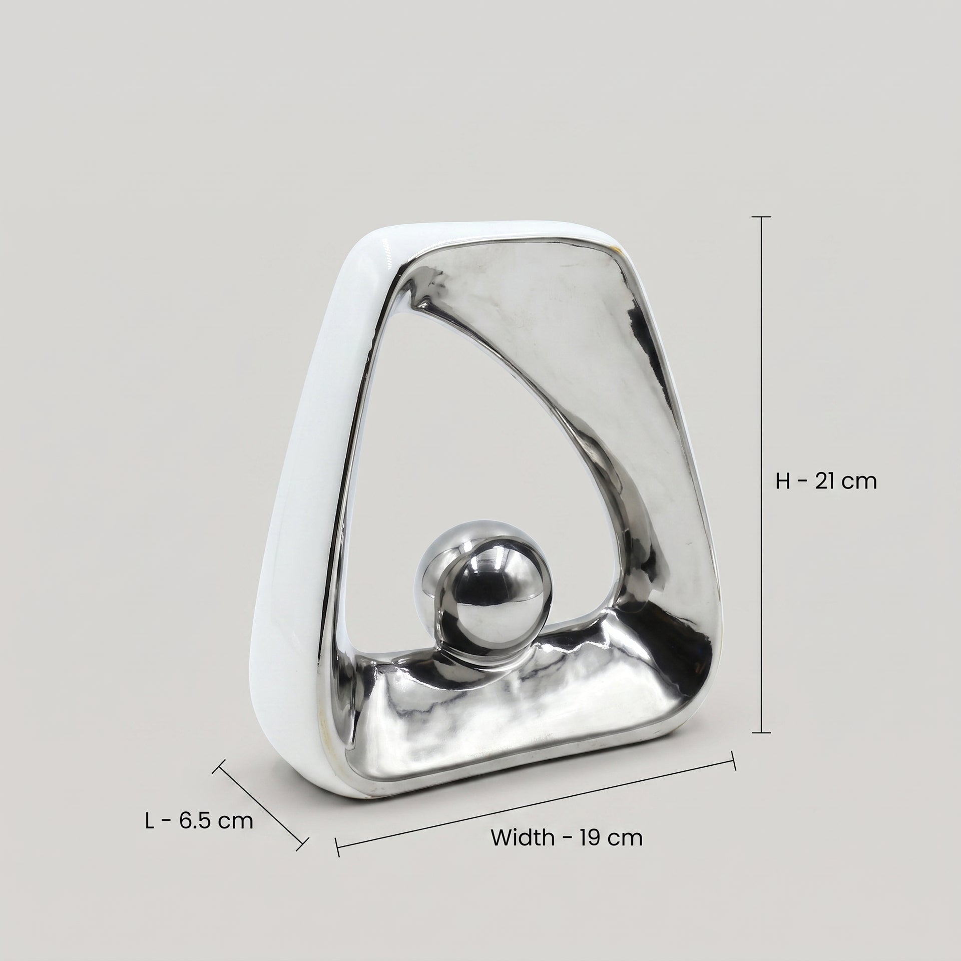 Silver Metallic Sculpture by Zodiya