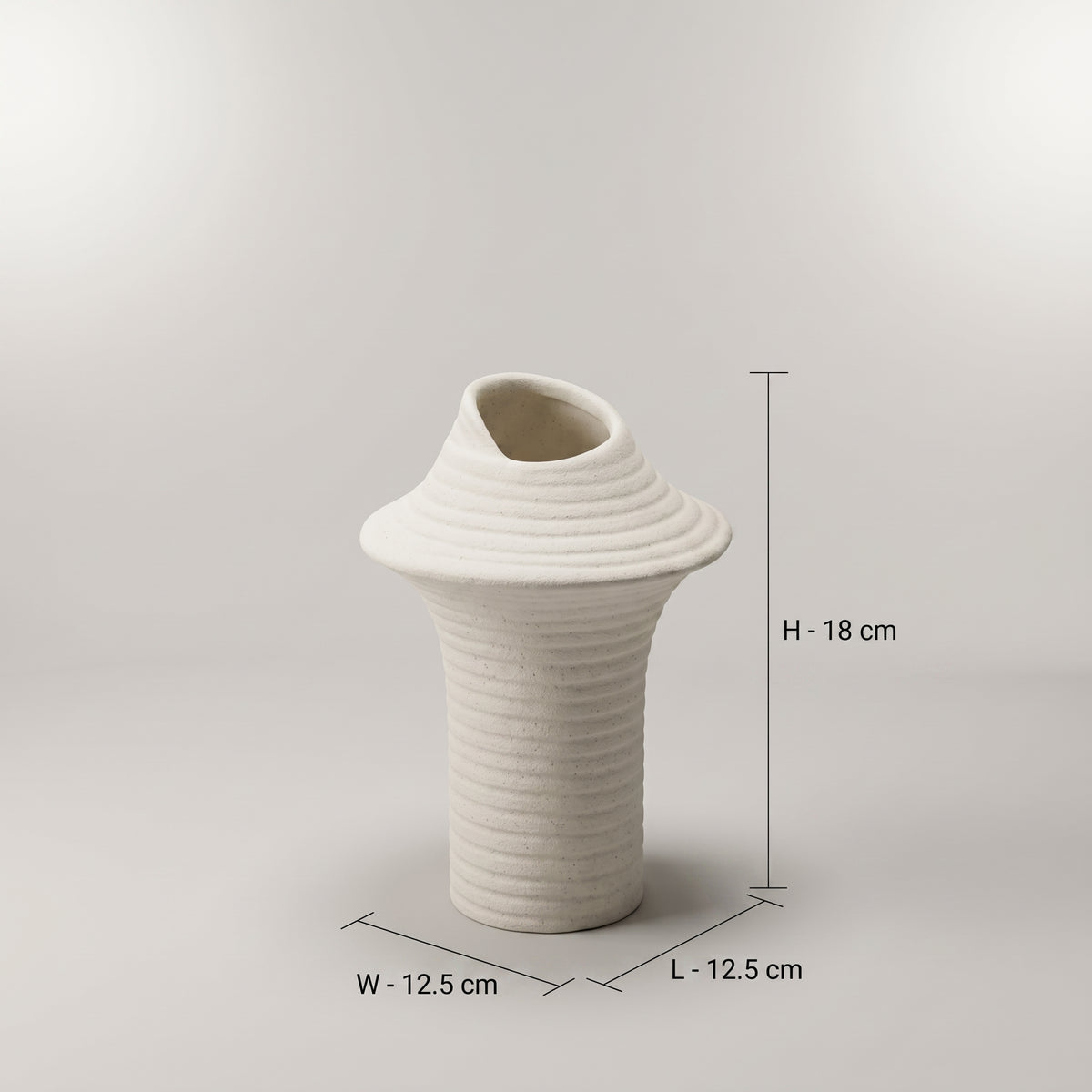 White Rim Ceramic Flower Vase by Zodiya
