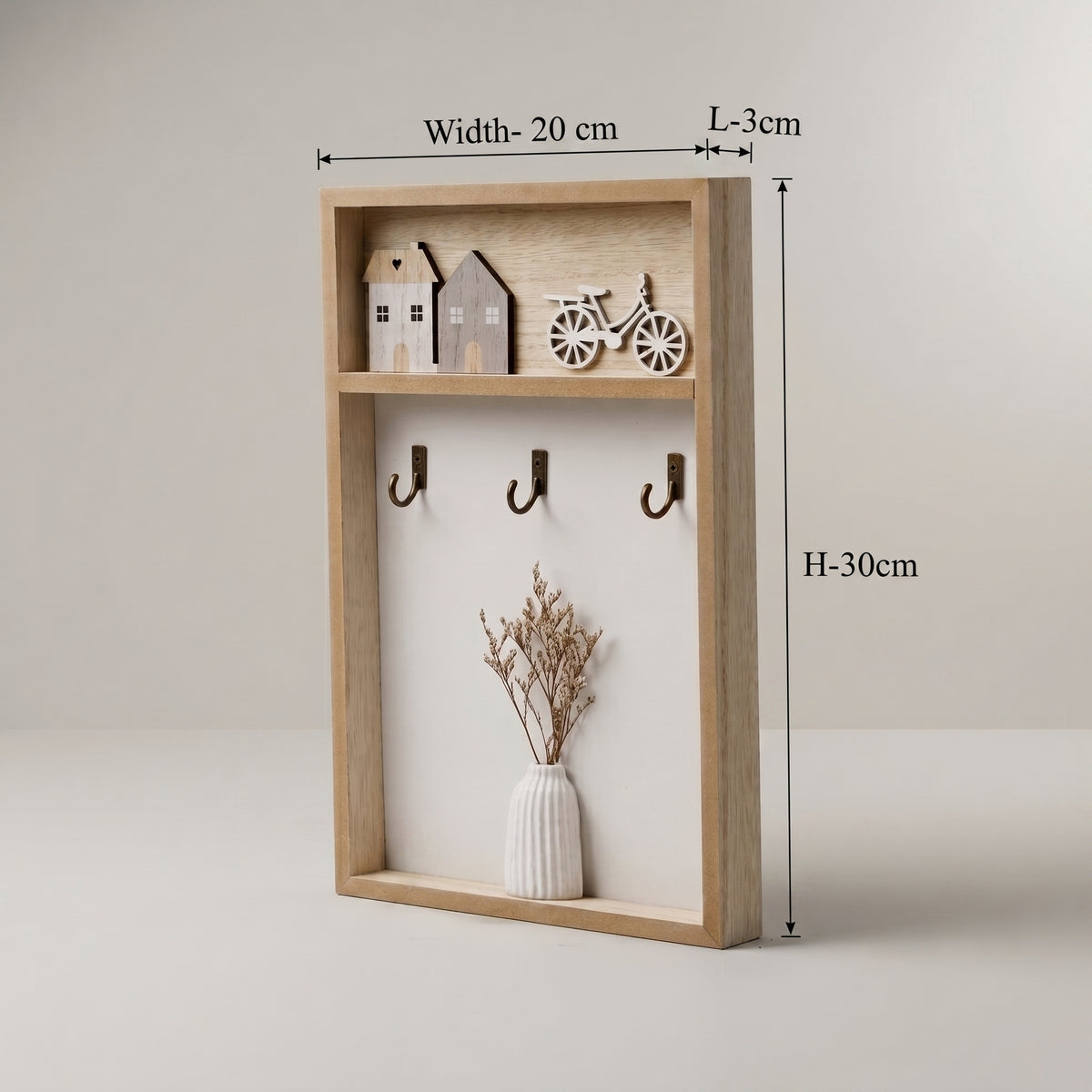 White Wooden Keyholder by Zodiya